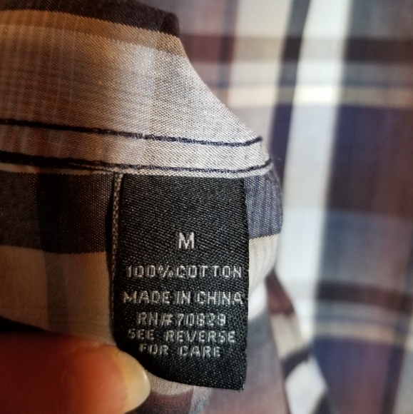 CJ Black Men's Shirt Roll Tab Button  Multicolored Plaid Sz M - Picture 5 of 7